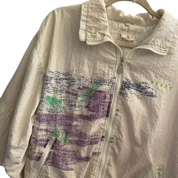 Vintage Renee Fill Zip Tennis Windbreaker Jacket Women’s Size Medium Large - Picture 2 of 7